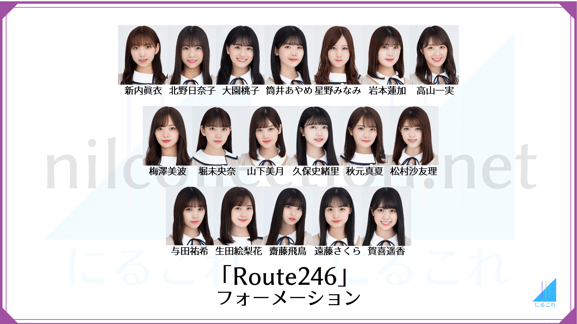 Route246のフォーメーション 乃木坂46